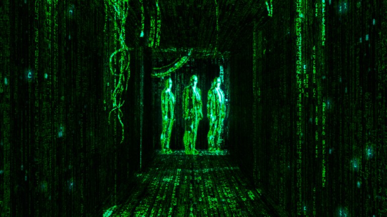 Digital rain as seen in The Matrix (1999).