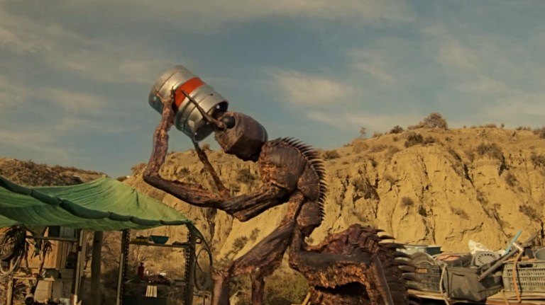 A giant ant drinks from a keg in It Came from the Desert.