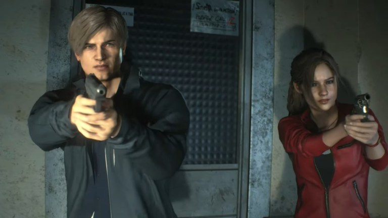 Leon and Claire in the Resident Evil 2 remake. 