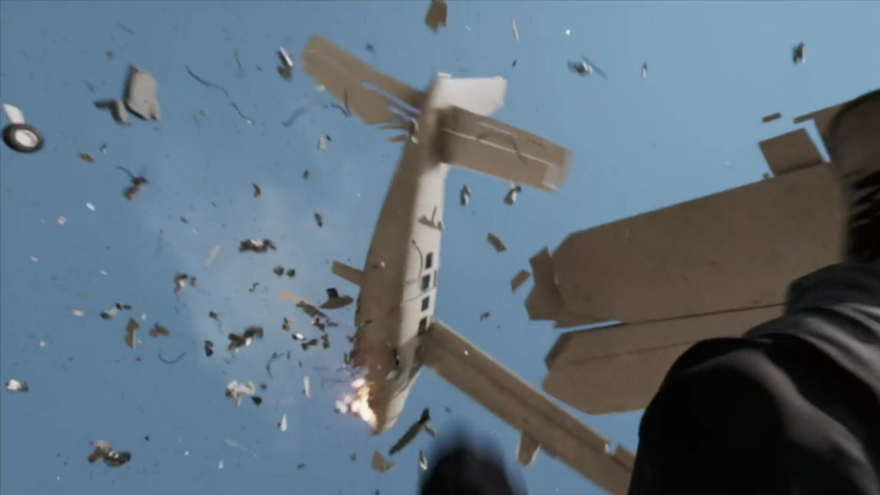 A plane falls apart in V/H/S/Beyond (2024).
