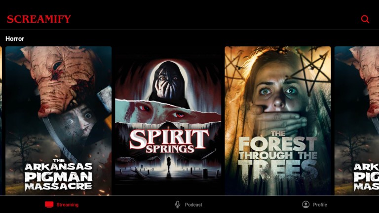 Screamify horror movies selection.