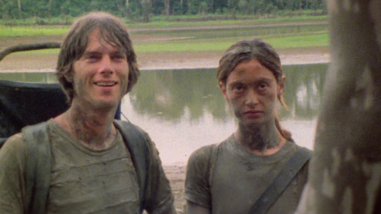 Carl Gabriel Yorke and Francesca Ciardi in Cannibal Holocaust.