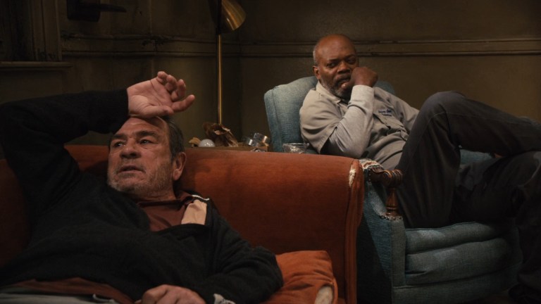 Tommy Lee Jones and Samuel L. Jackson in The Sunset Limited.