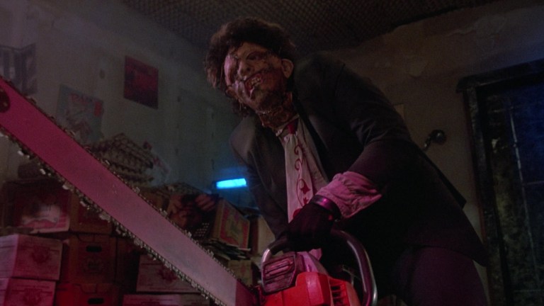 Leatherface in The Texas Chainsaw Massacre 2 (1986).