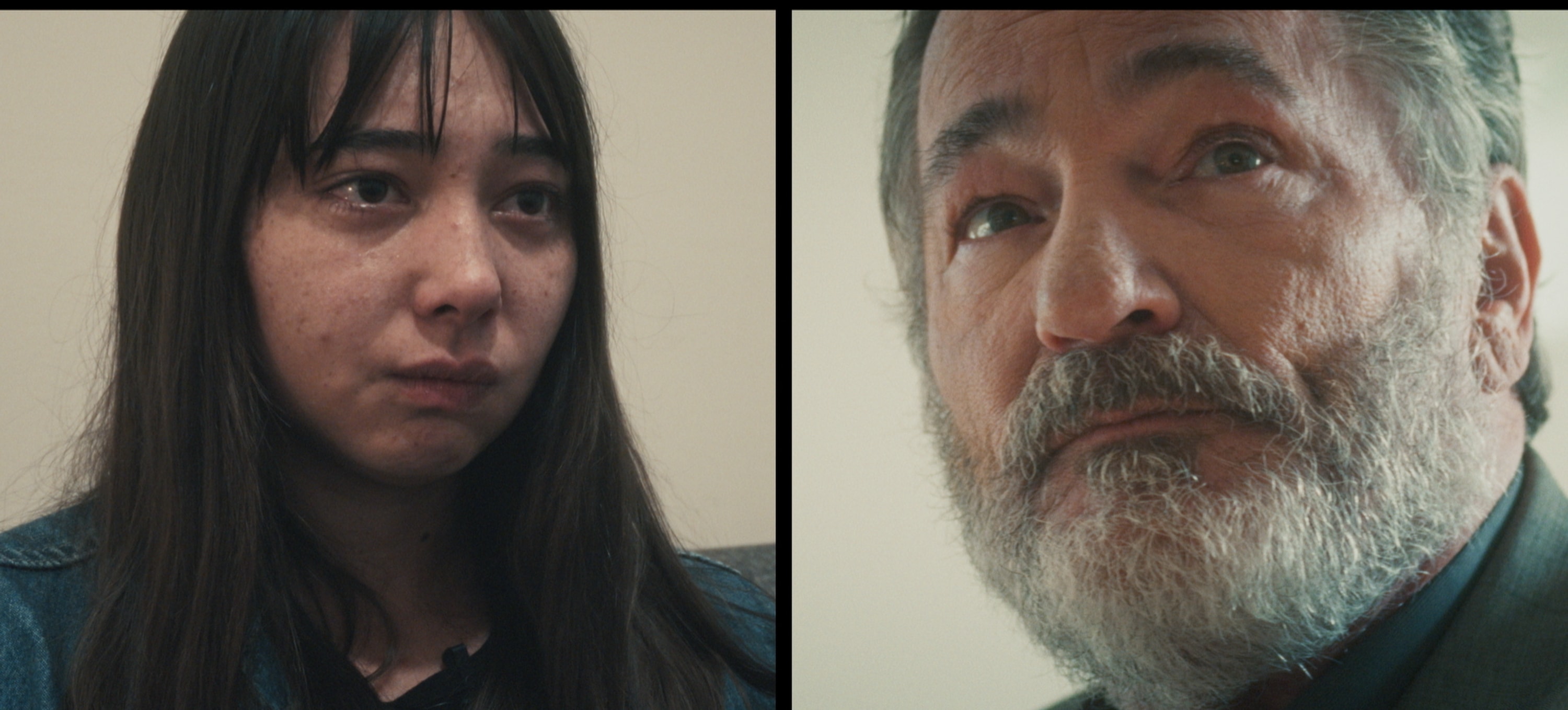 A still from the Hulu series My Grandfather Charles Manson with Sophia Maddox and Daniel Arguelles