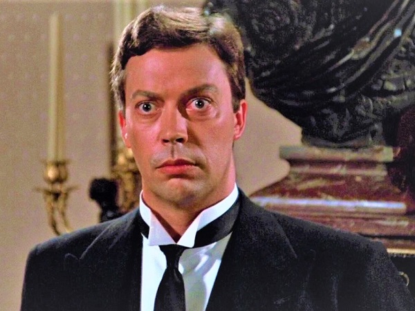 Tim Curry in a scene from the 1985 film Clue