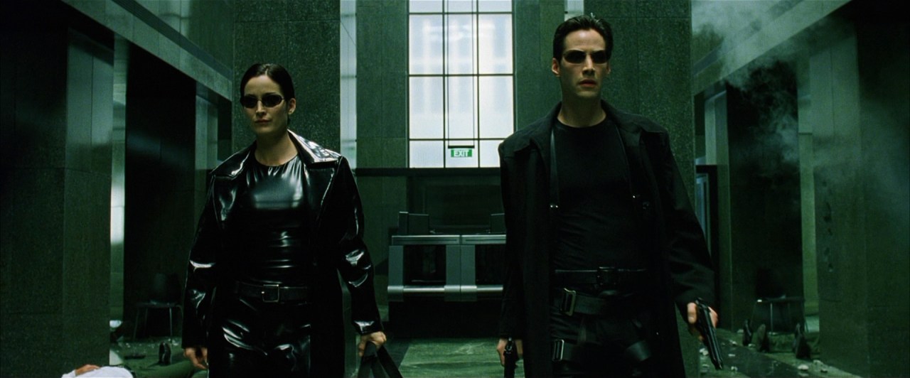 A still from the 1999 sci-fi film The Matrix