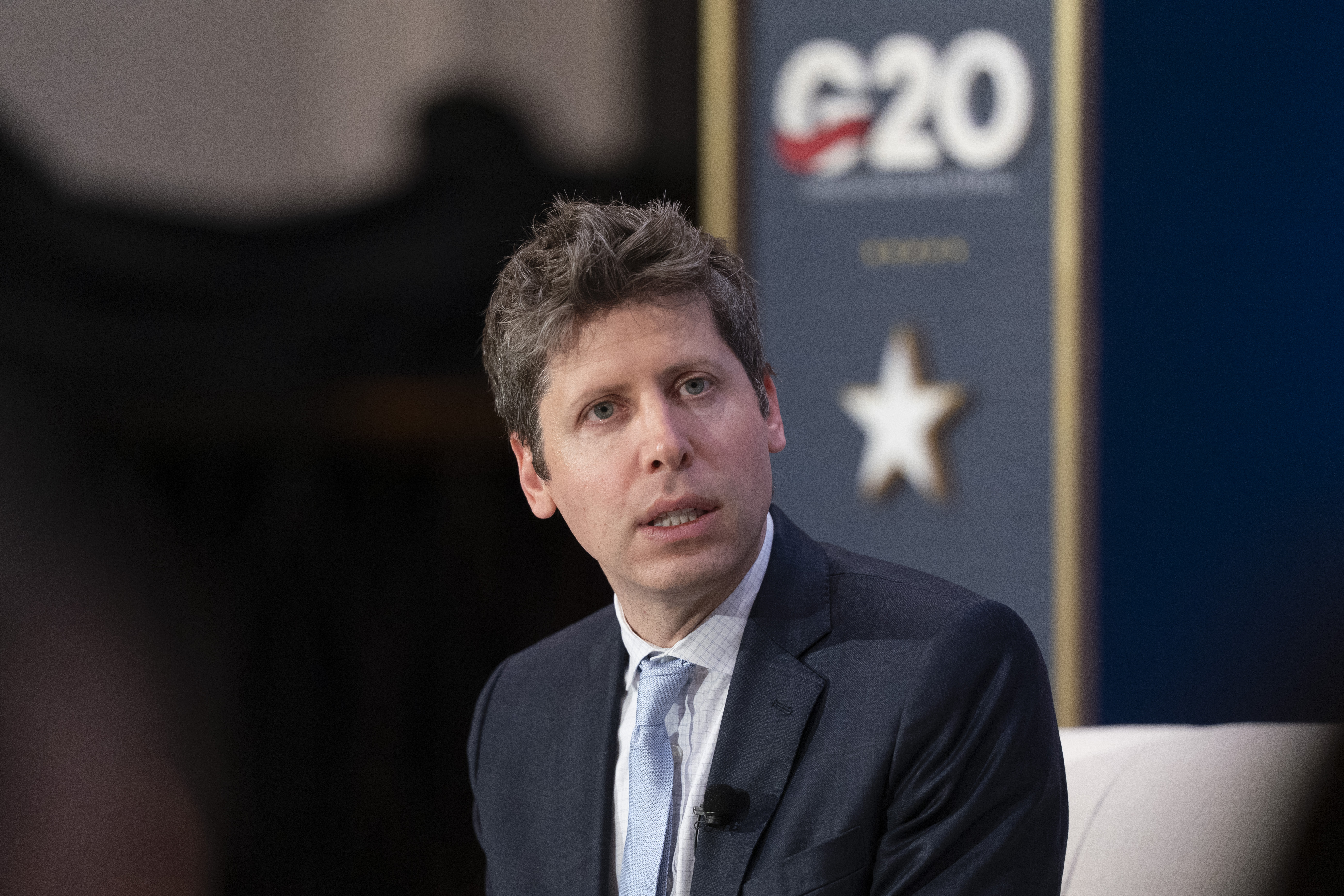 Sam Altman speaking at the G20 Innovation Ministerial meeting in Chapel Hill, North Carolina