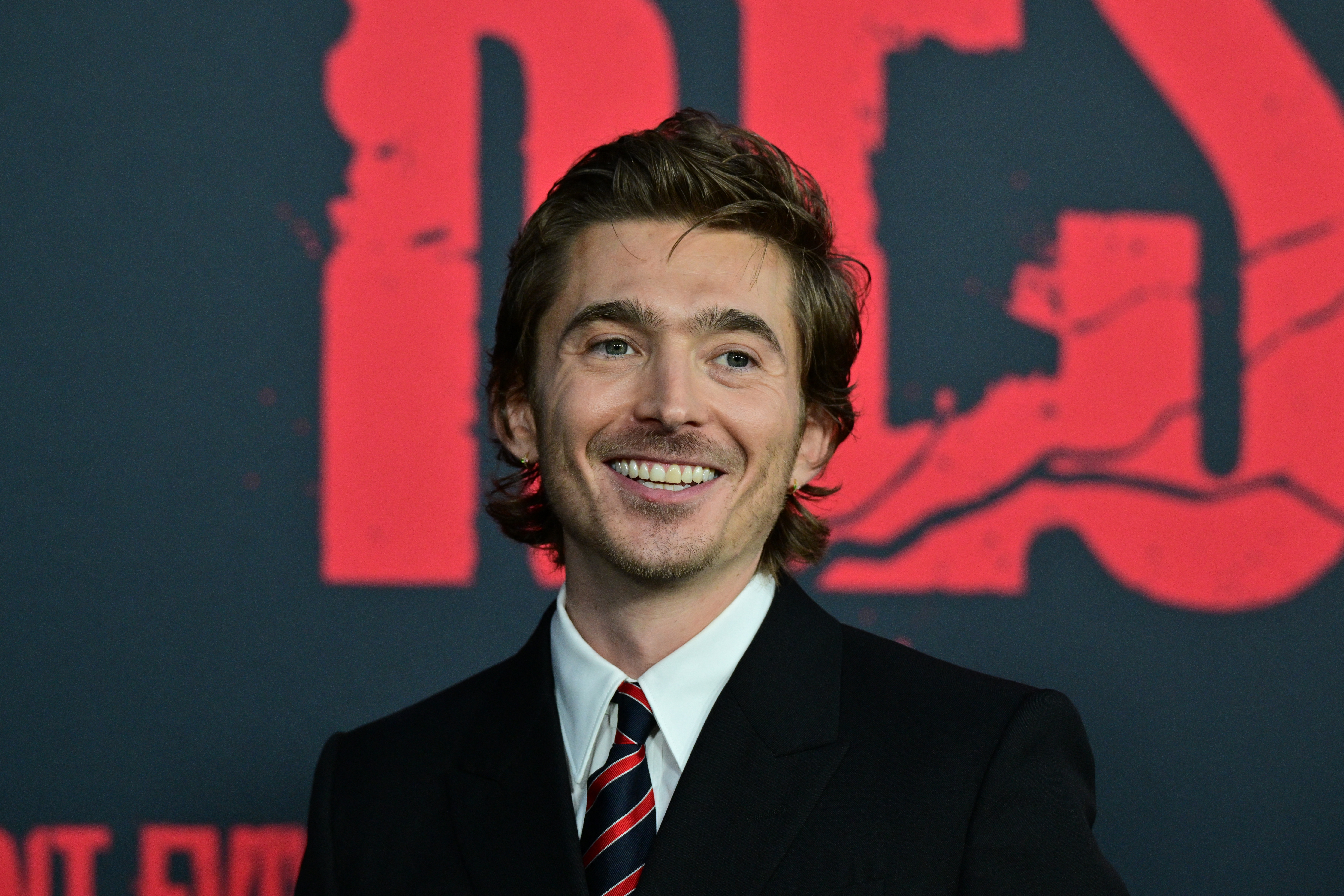 Austin Abrams at the Resident Evil premiere at the United Theater on Broadway in Los Angeles