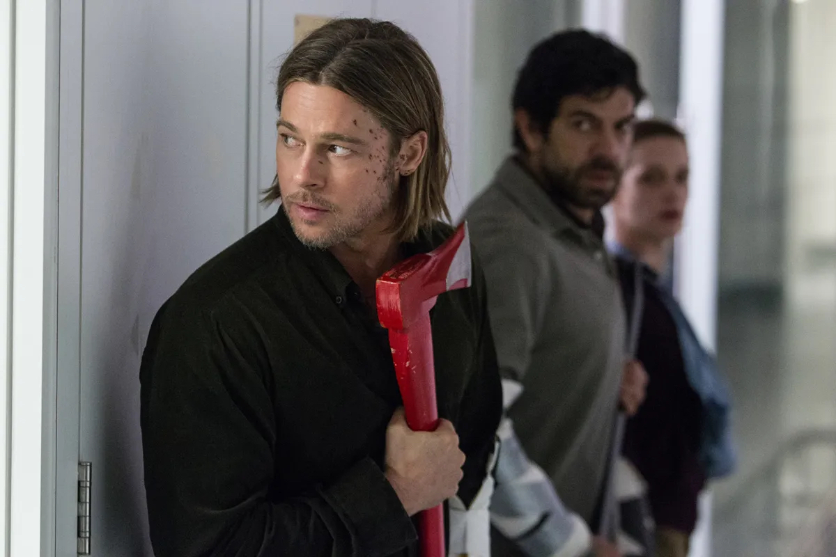 A still from the 2013 film World War Z starring Brad Pitt