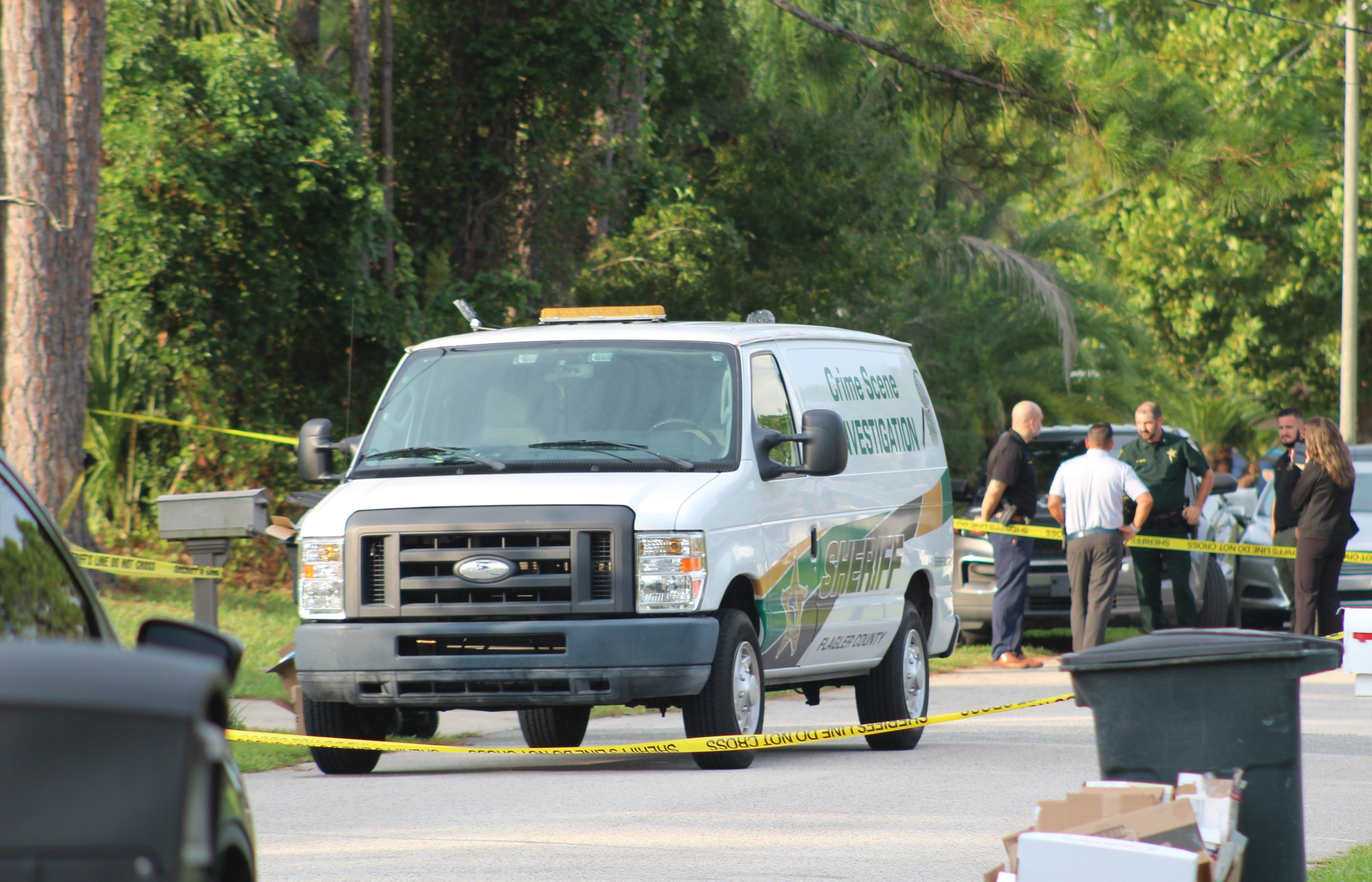 Police scene on Bronson Lane in Palm Coast, Florida, where two men died in an apparent murder-suicide on Aug. 25, 2026