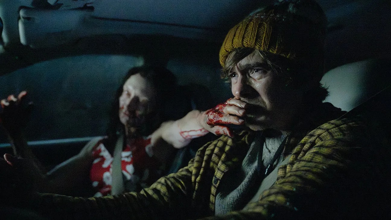 Austin Abrams in a still from the Resident Evil film directed by Zach Cregger