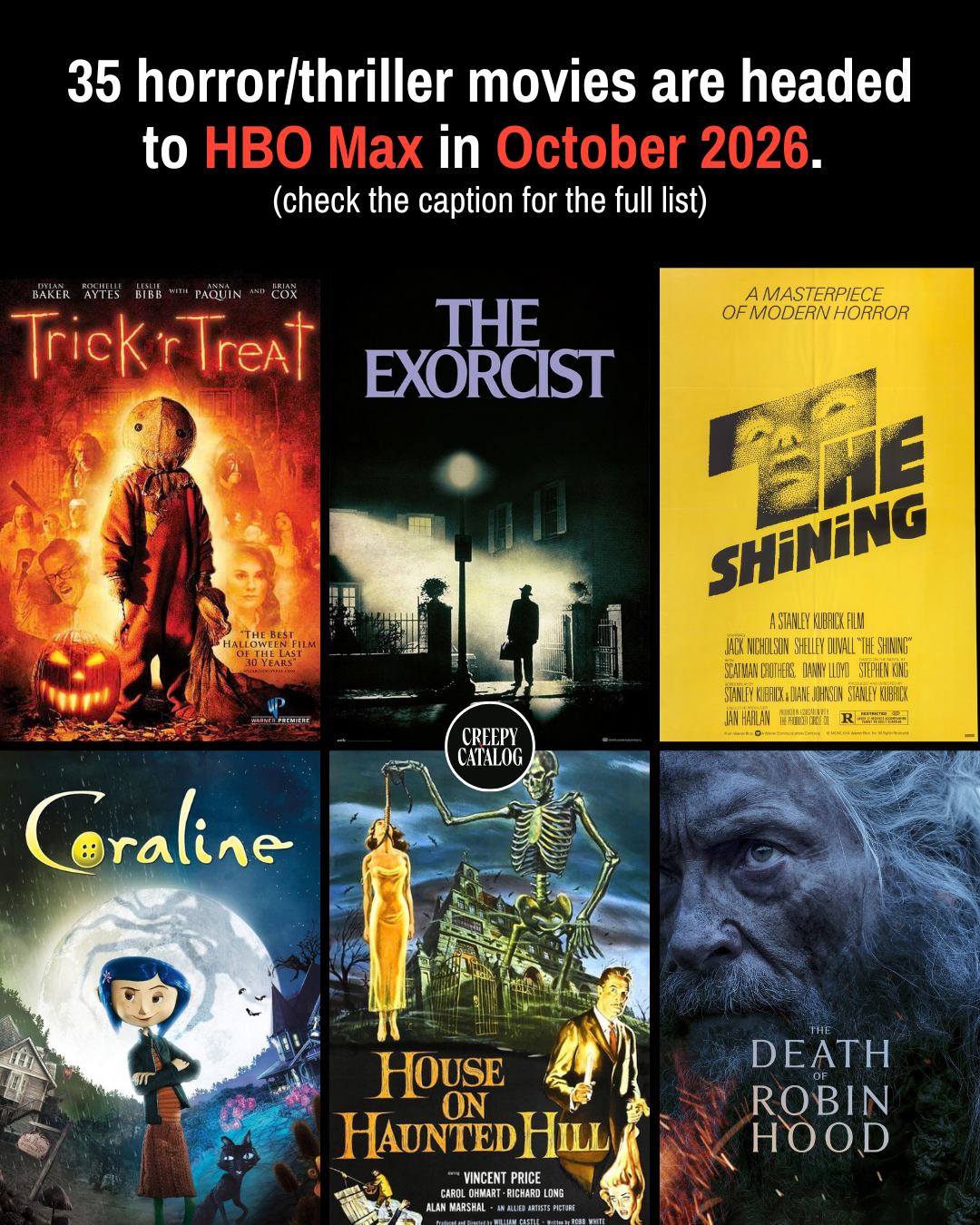 35 Horror/Thriller Movies Are Headed to HBO Max in October 2026