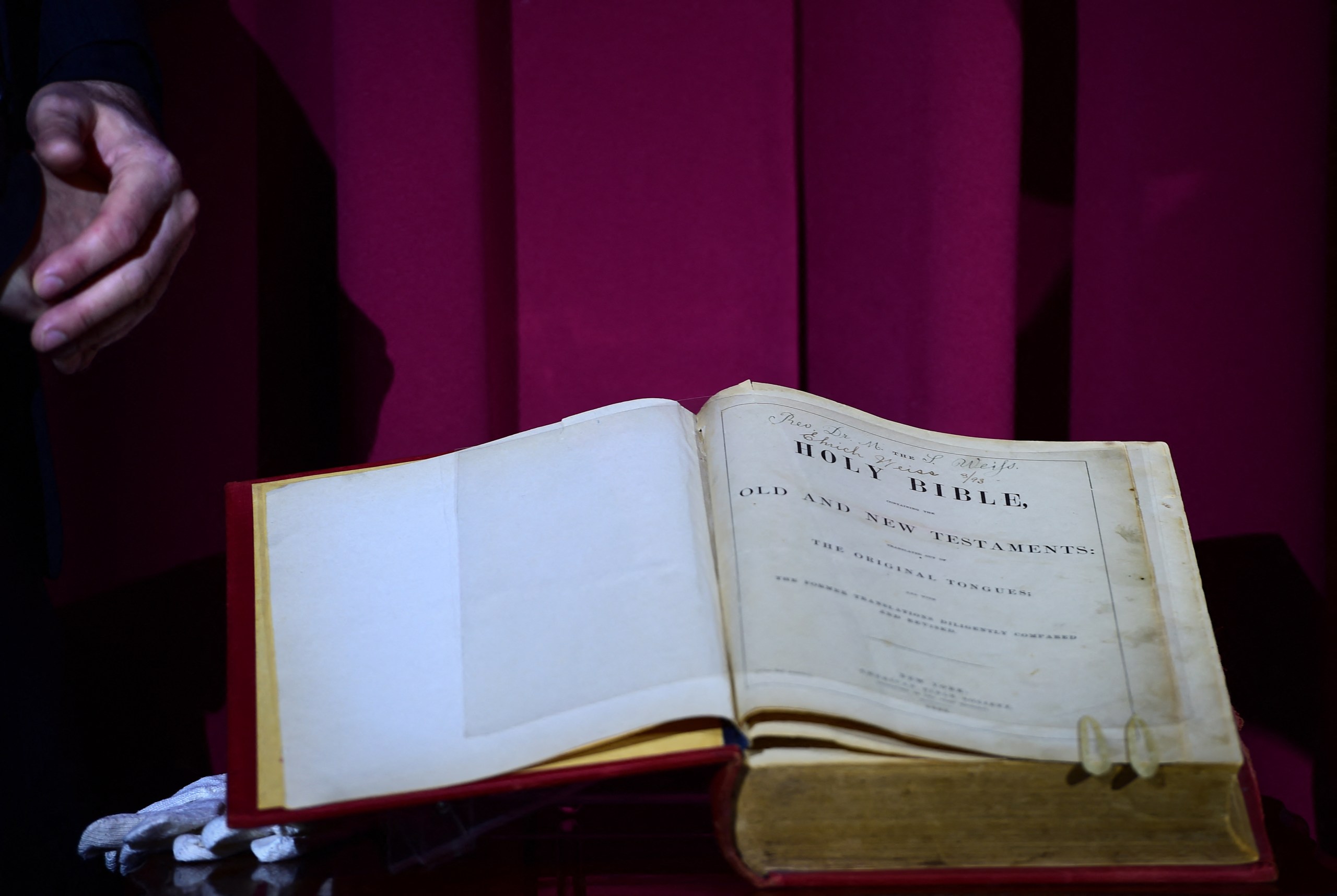 Harry Houdini's bible on display at the House of Houdini museum in Budapest