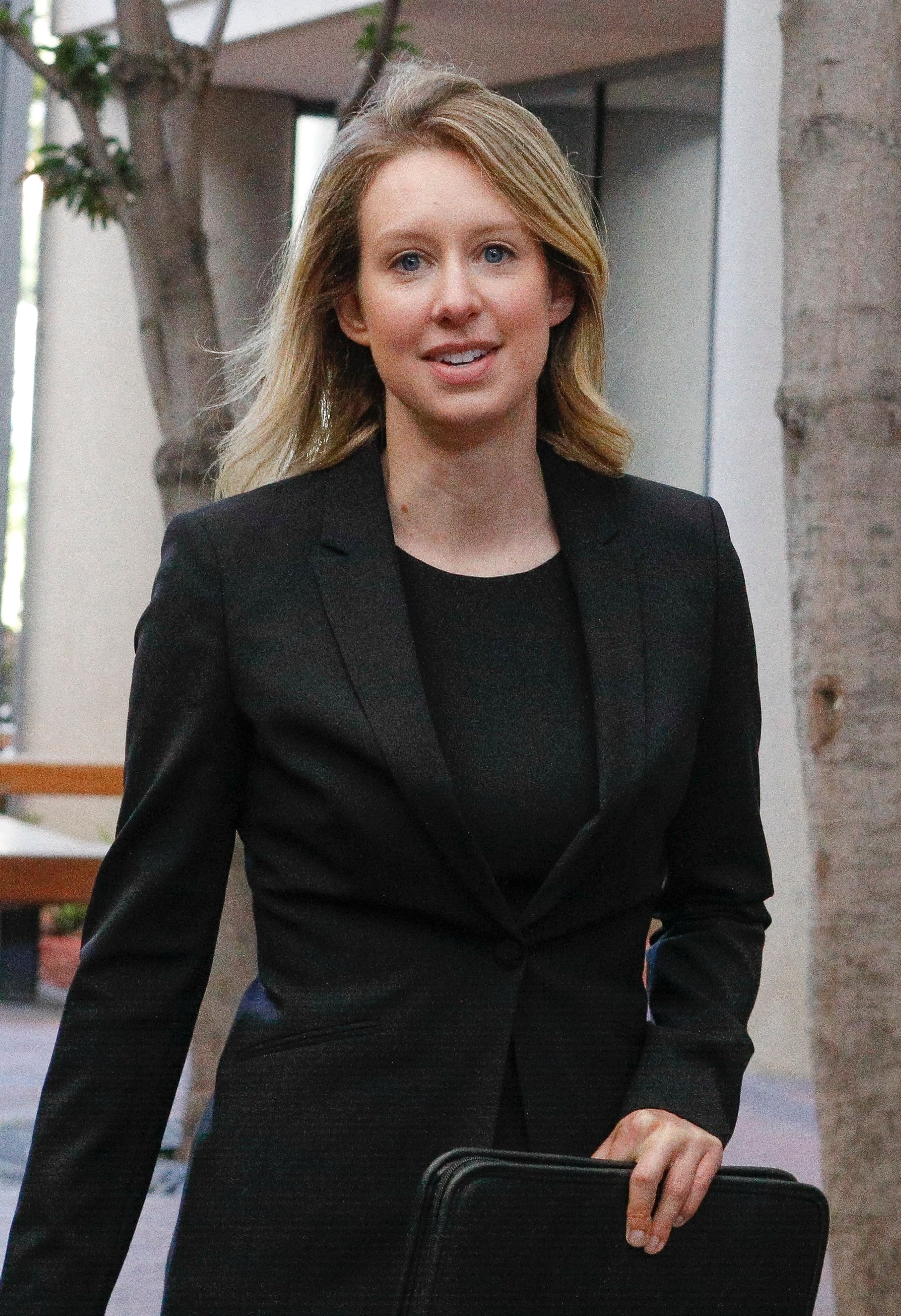 Elizabeth Holmes seated in federal court during a status hearing in San Jose, California, in 2019.