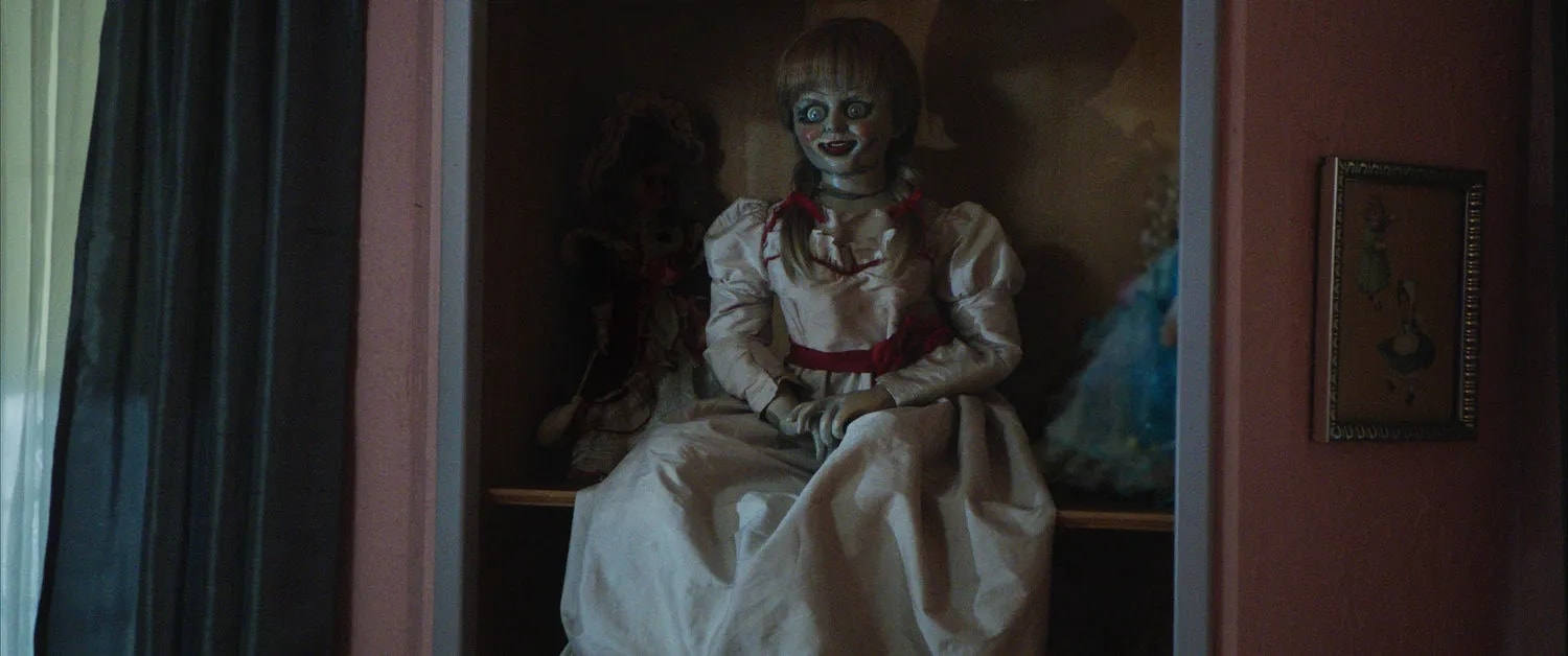 The porcelain Annabelle doll from the 2014 horror film Annabelle