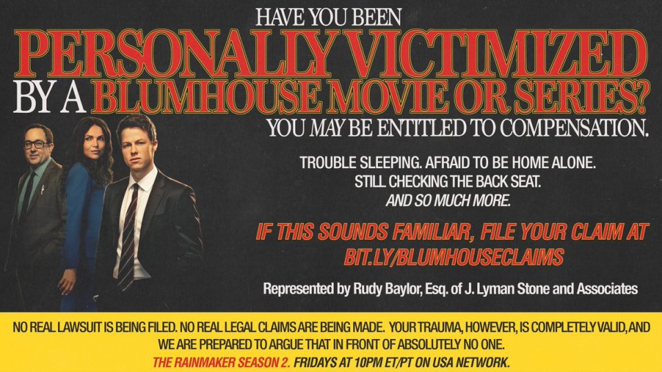 Blumhouse promotional image for its horror movie complaint campaign