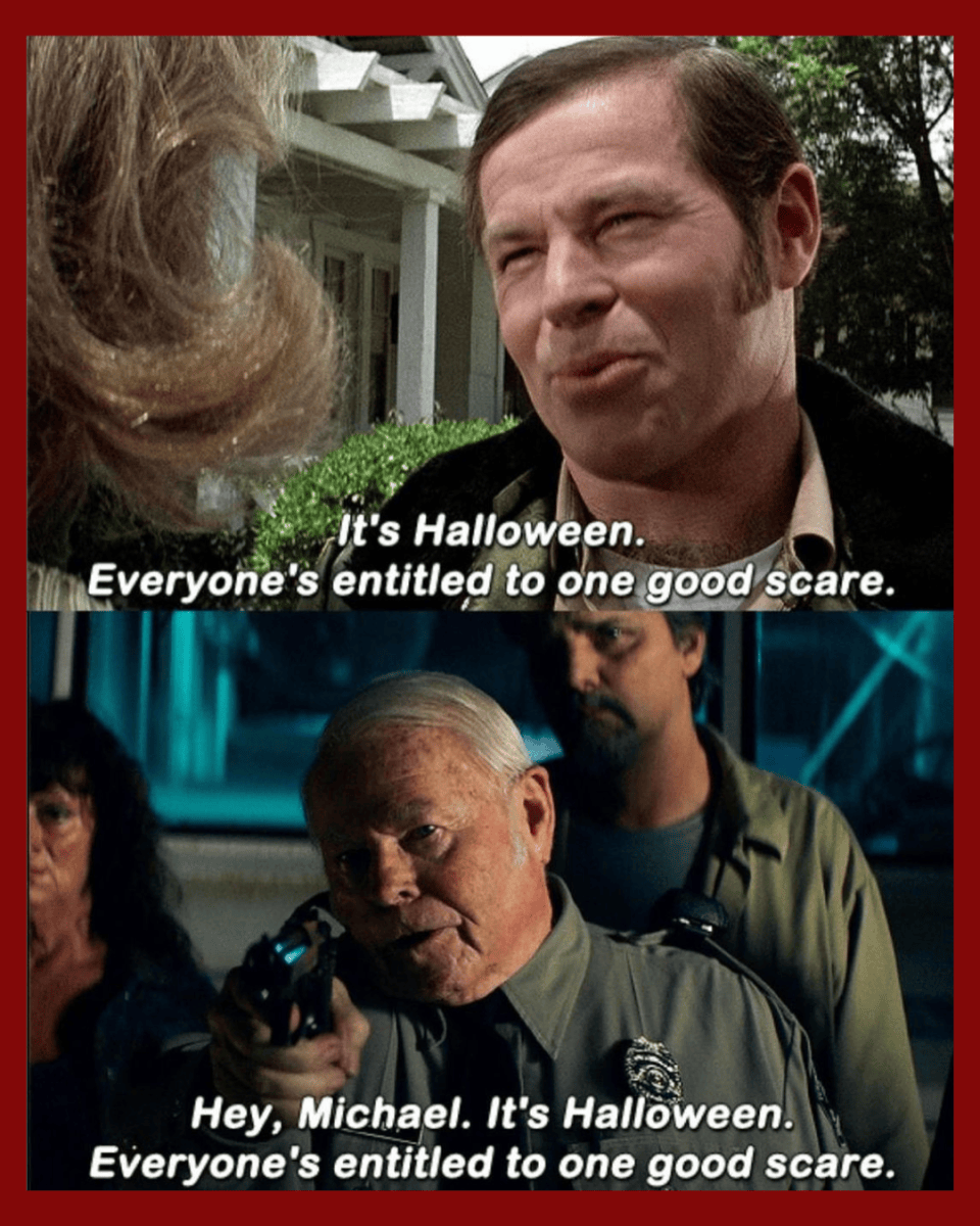 Sheriff Brackett confronting Michael Myers in Halloween Kills (2021)