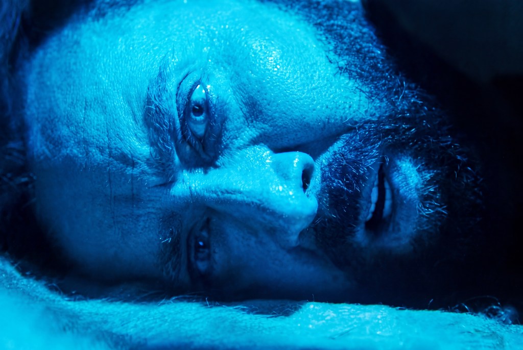 A still from the 2018 cult horror film Mandy