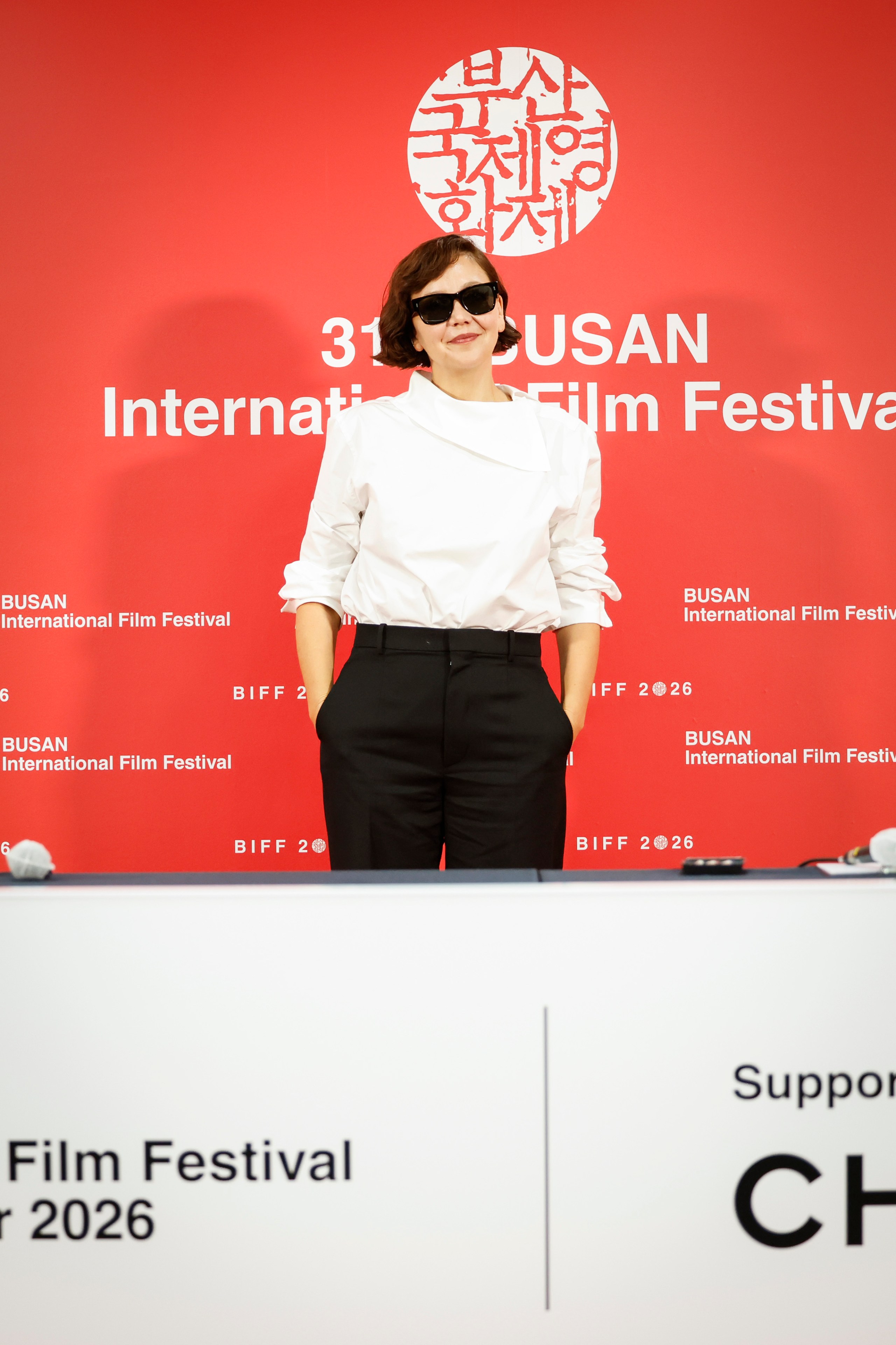 Maggie Gyllenhaal at a press conference during the 31st Busan International Film Festival in South Korea