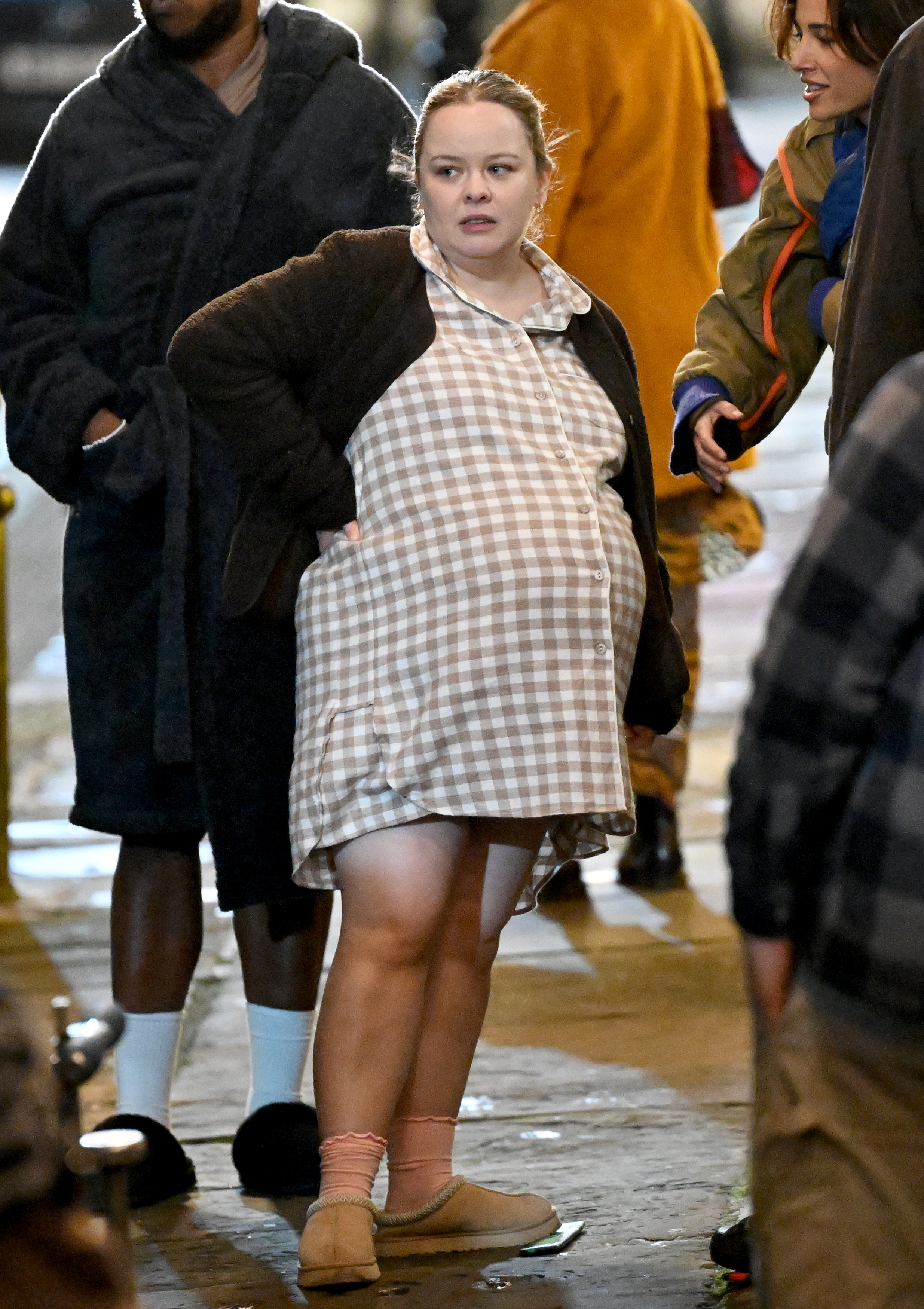 *EXCLUSIVE* *EMBARGO* Nicola Coughlan films dramatic labour scenes for Netflix's new Roald Dahl drama