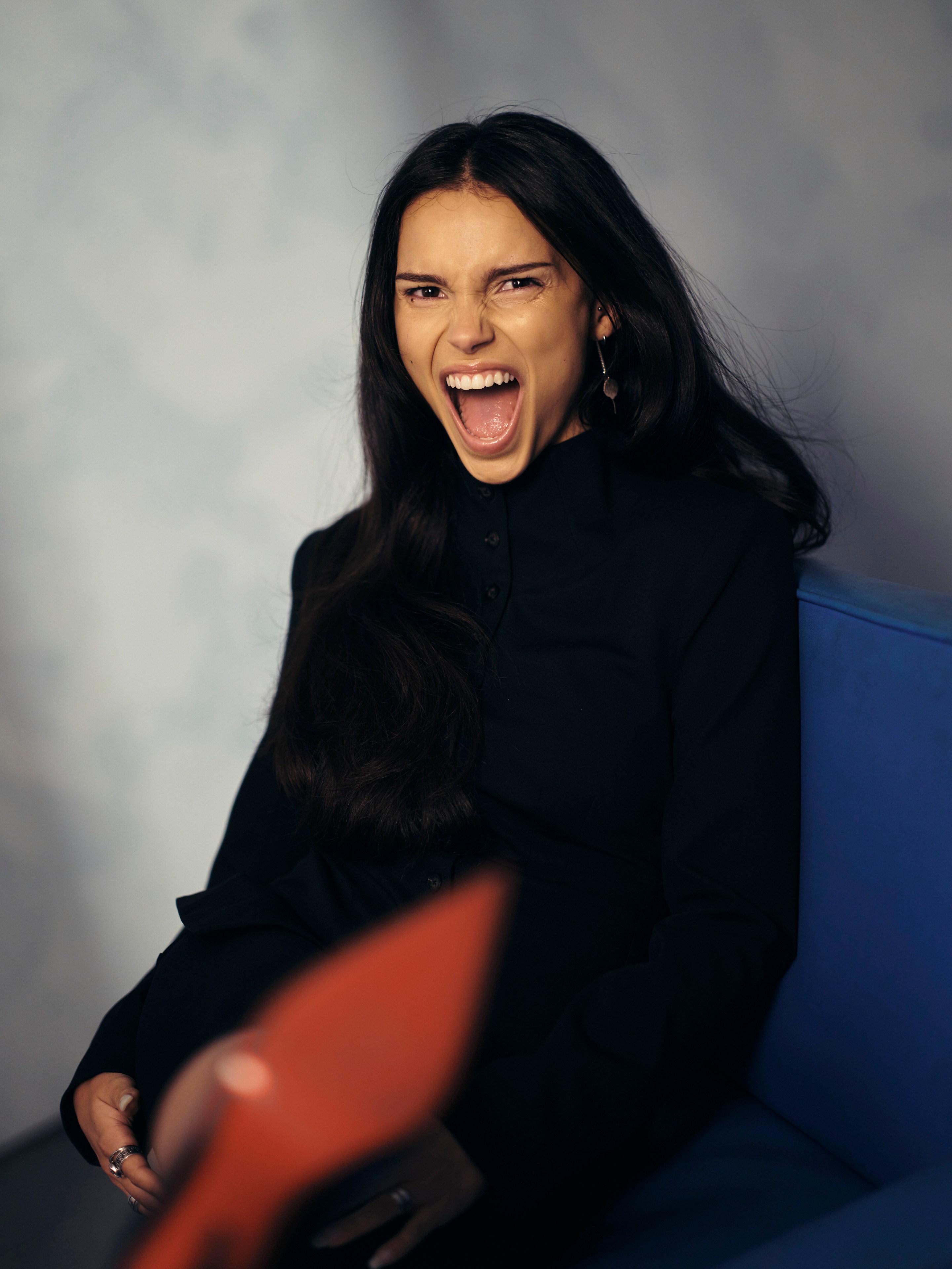 Inde Navarrette posing at the Getty Images Portrait Studio presented by IMDb at InterContinental Toronto Centre