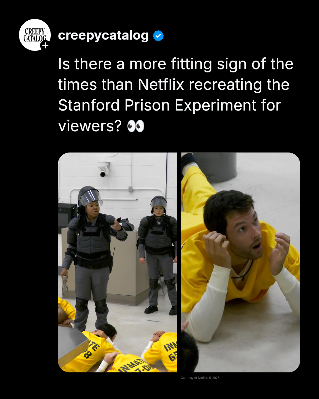 Scene from Netflix's Stanford Prison Experiment docuseries