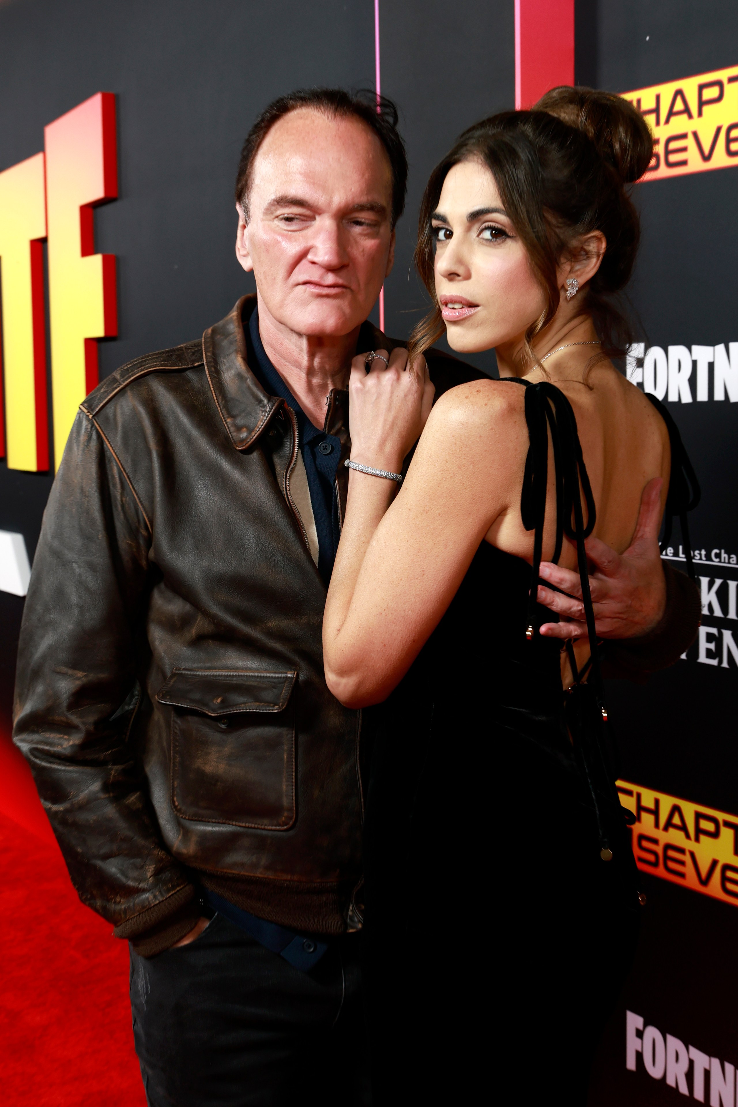 Quentin Tarantino and Daniella Pick at the Fortnite Now Playing event at the Vista Theater in Hollywood