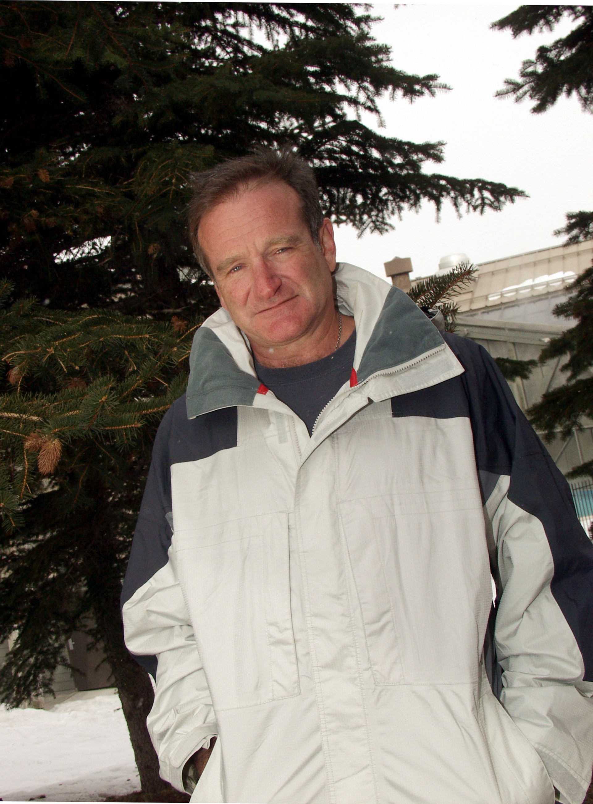 Robin Williams outdoors at the 2002 Sundance Film Festival in Park City, Utah