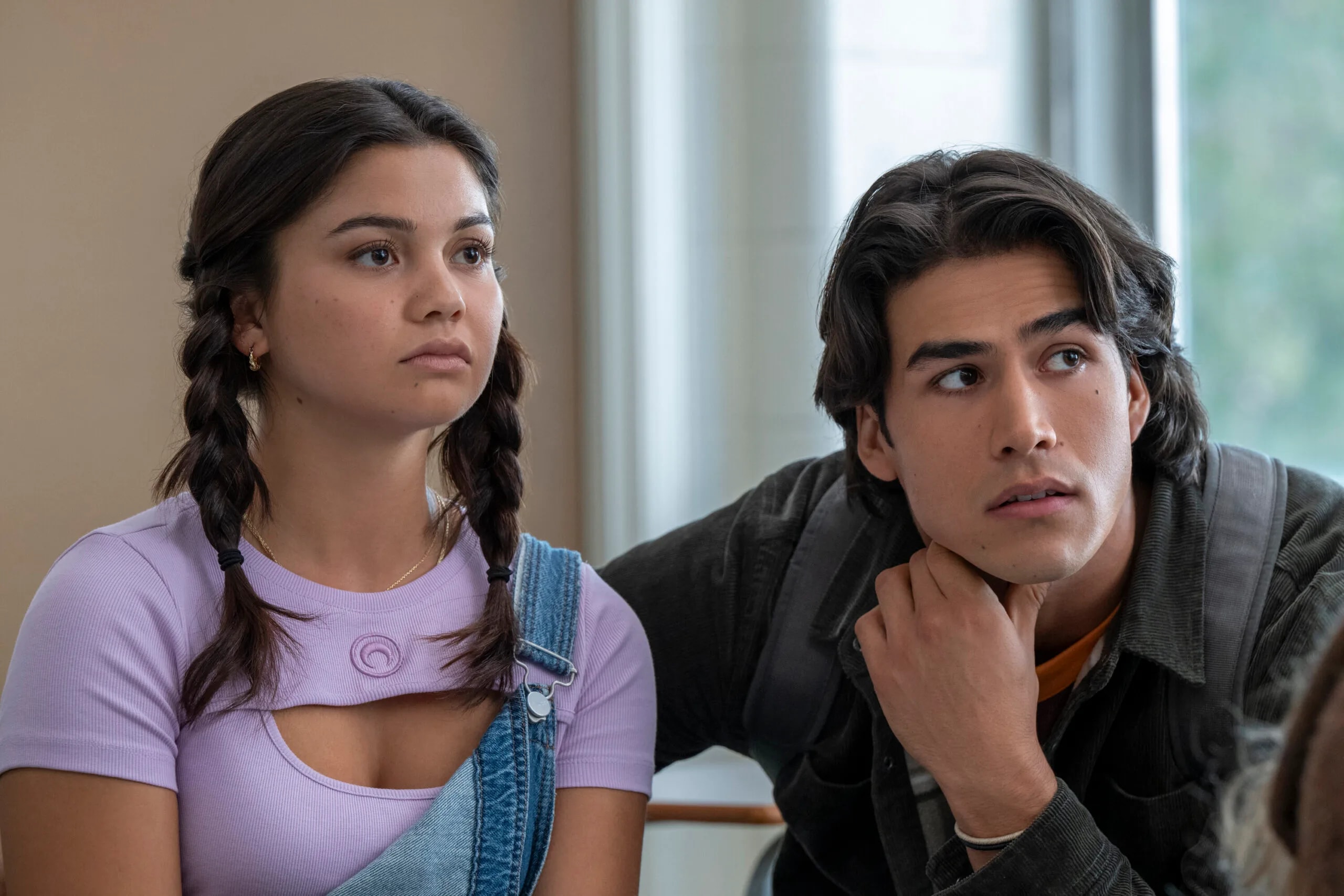 Joel Oulette and Siena Agudong in a first-look still from the 2026 Prime Video Carrie miniseries