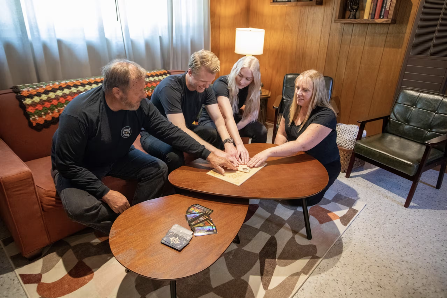 Horror movie-themed Airbnb cabin interior in Big Bear