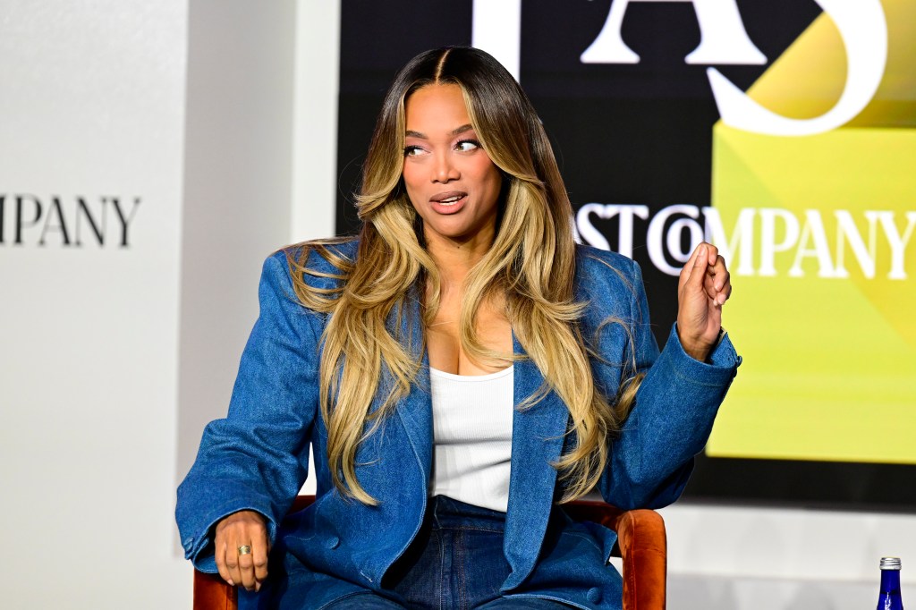 Tyra Banks speaking onstage at the Fast Company Innovation Festival 2026 in New York City
