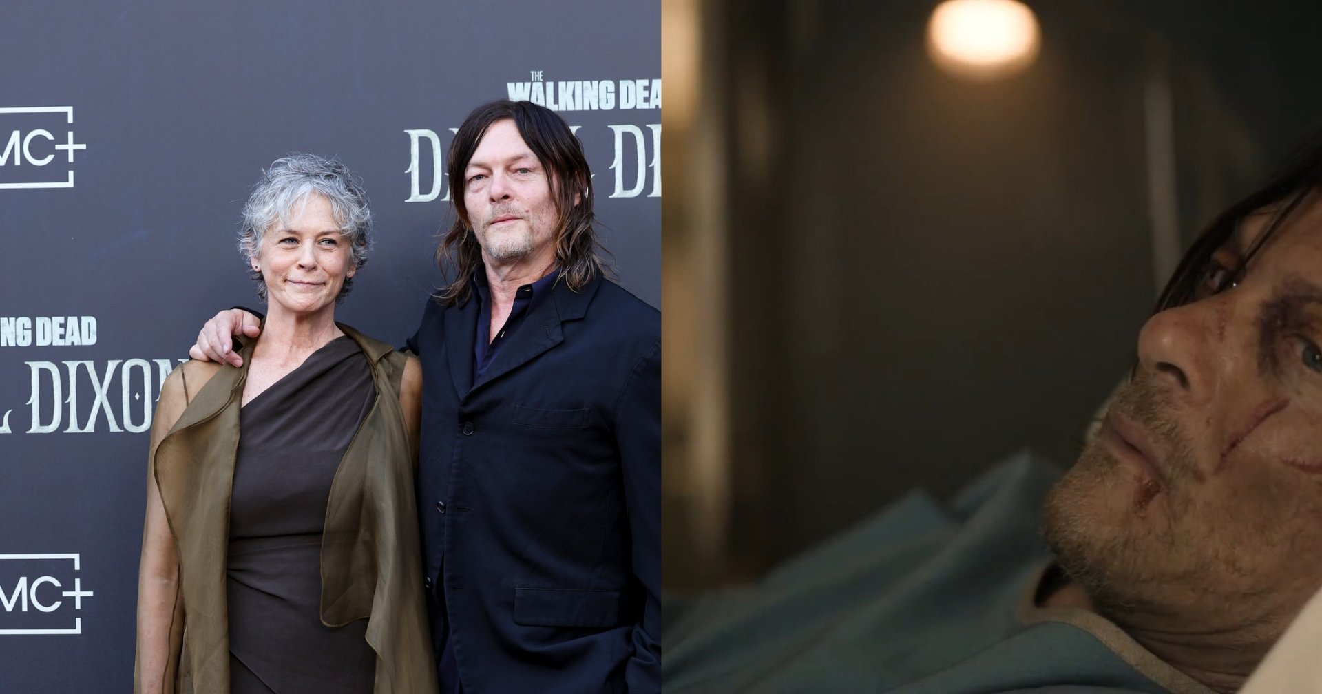 Melissa McBride and Norman Reedus at the Walking Dead: Daryl Dixon Season 3 premiere photocall in Madrid